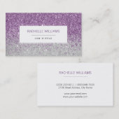 紫色のグラデーションなグリッター 名刺 (正面/裏面)
