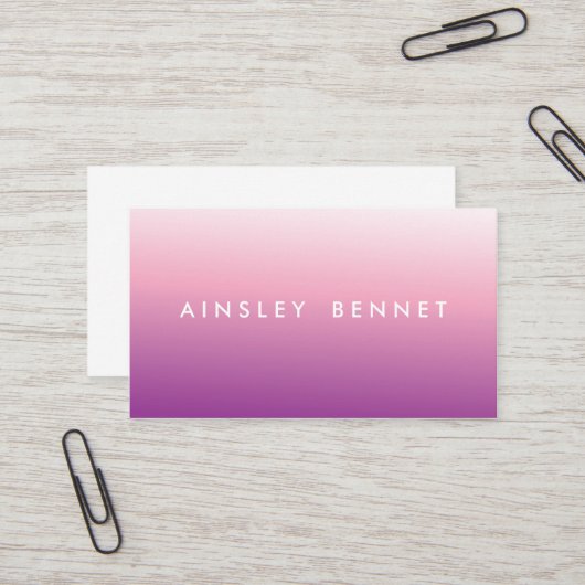 紫色のグラデーションな水彩画の名刺 名刺 (正面/裏面インサイチュ)