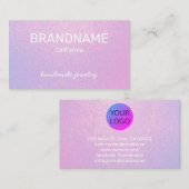 紫色のグラデーションのテクスチャイヤリングスタッドロゴ 名刺 (正面/裏面)