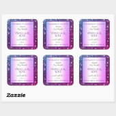 紫色のグラデーショングリッター製品の包装ラベル スクエアシール (シート)