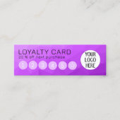 紫色のグラデーションジオメトリメッシュパターンのカスタムロゴ ロイヤリティカード (正面)