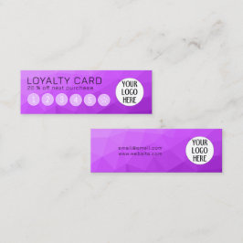 紫色のグラデーションジオメトリメッシュパターンのカスタムロゴ ロイヤリティカード
