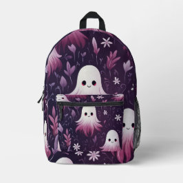 紫色のグラデーション幽霊 プリントバックパック