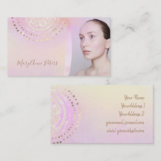 紫色のグラデーション背景名刺 名刺 (正面/裏面)