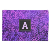 紫色のグラデーション葉柄モノグラはっきりしたム 枕カバー (裏面)