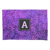 紫色のグラデーション葉柄モノグラはっきりしたム 枕カバー (正面)