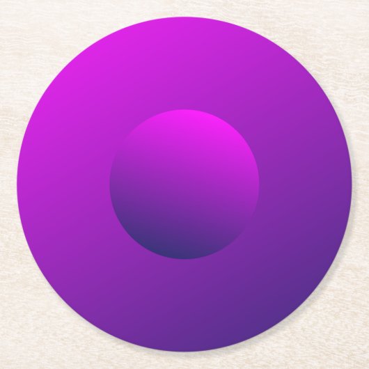 紫色のグラデーション ラウンドペーパーコースター (正面)