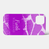 紫色のグラフィックアニマルプリントの電話ケース Case-Mate iPhoneケース (裏面 (横))