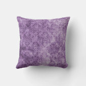 紫色のグランジなダマスク織の黒のギター及び花の枕 クッション (裏面)