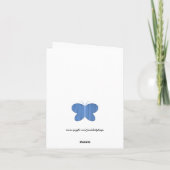 紫色のグランジデイジーと蝶のサンキューカード サンキューカード (裏面)