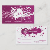 紫色のグランジ切ります 予約カード (正面/裏面)
