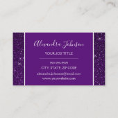 紫色のグリッターおよび輝きのガーリーなロイヤリティの穿孔器 ロイヤリティカード (裏面)