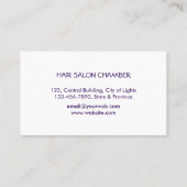 紫色のグリッターのガーリーなフェイクな大理石のメーキャップアーティスト 名刺 (裏面)