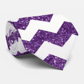 紫色のグリッターのシェブロン ネクタイ (ロール)