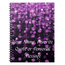 紫色のグリッターのダイヤモンド ノートブック