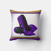 紫色のグリッターのハイヒール クッション (裏面)