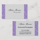 紫色のグリッターのパーソナライズな名刺 名刺 (正面/裏面)