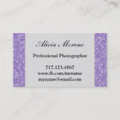 紫色のグリッターのパーソナライズな名刺 名刺 (裏面)