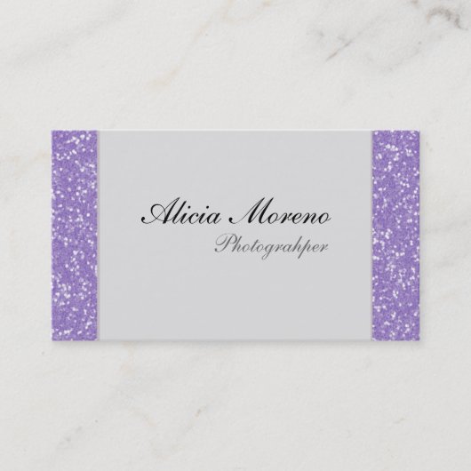 紫色のグリッターのパーソナライズな名刺 名刺 (正面)
