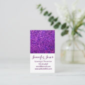 紫色のグリッターの名刺 名刺 (スタンド正面)