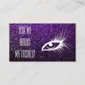 紫色のグリッターの名刺 名刺 (裏面)