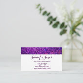 紫色のグリッターの名刺 名刺 (スタンド正面)