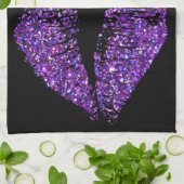 紫色のグリッターの唇 キッチンタオル (折り畳み)