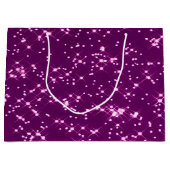 紫色のグリッターの星 ラージペーパーバッグ (正面)