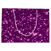紫色のグリッターの星 ラージペーパーバッグ (裏面)