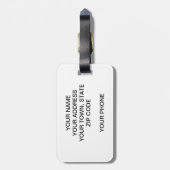 紫色のグリッターの髭の水玉模様 ラゲッジタグ (裏面縦)