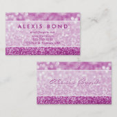 紫色のグリッターの《写真》ぼけ味のデザイン 名刺 (正面/裏面)