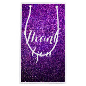 紫色のグリッターは袋に入れます感謝していしています スモールペーパーバッグ (正面)