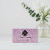 紫色のグリッターは魅力的でシックなプロフィールカード光っています 名刺 (スタンド正面)