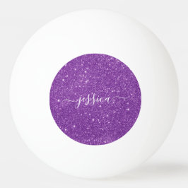 紫色のグリッタースクリプト名  卓球ボール