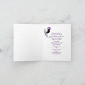 紫色のグリッターダマスクフレームの記念日 招待状 (内部)