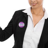 紫色のグリッターピンクカスタム色のホログラフィック名タグ 缶バッジ