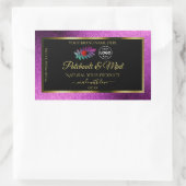 紫色のグリッターブラック製品ラベルLadybugロゴ 長方形シール (バッグ)