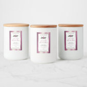 紫色のグリッターホワイト製品ラベルバラ花 フードラベル (ボトル)