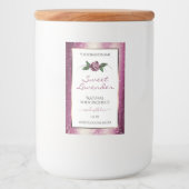 紫色のグリッターホワイト製品ラベルバラ花 フードラベル (正面)