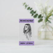 紫色のグリッターモデル女優の歌手の名刺 名刺 (スタンド正面)