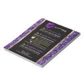 紫色のグリッターリップの使用方法 ノートパッド (回転)