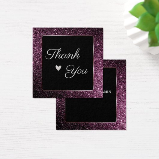 紫色のグリッター感謝していyouプロファイルカード (デスク)