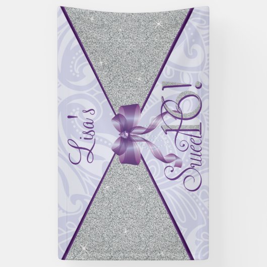 紫色のグリッター、菓子16 横断幕 (縦)