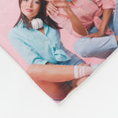 紫色のグリッド34のモダン写ミニマル真 フリースブランケット (角)