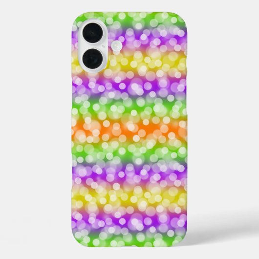 紫色のグリーンオレンジ色の黒いハロウィンストライプの Case-Mate iPhoneケース (裏面)