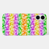 紫色のグリーンオレンジ色の黒いハロウィンストライプの Case-Mate iPhoneケース (裏面 (横))