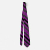 紫色のグレーと黒の斜めタイストライプのプ ネクタイ (裏面)
