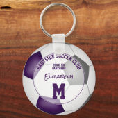紫色のグレーサッカークラブチームカラースポーツギフト キーホルダー (正面)