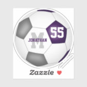 紫色のグレーチームカラーズボーイズサッカー シール (シート)