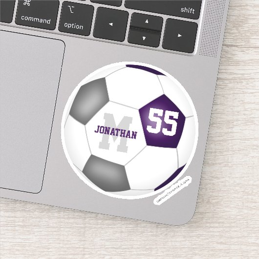 紫色のグレーチームカラーズボーイズサッカー シール (詳細)